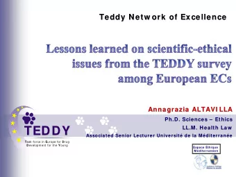 TEDDY  TEDDY  LL.M. Health Law  LL.M. Health Law  Associated Senior Lecturer Universit