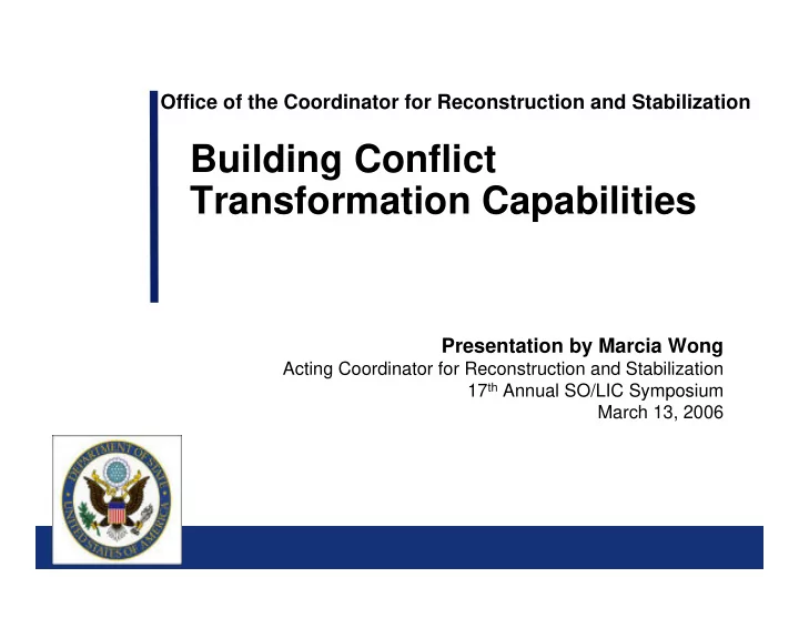 building conflict transformation capabilities