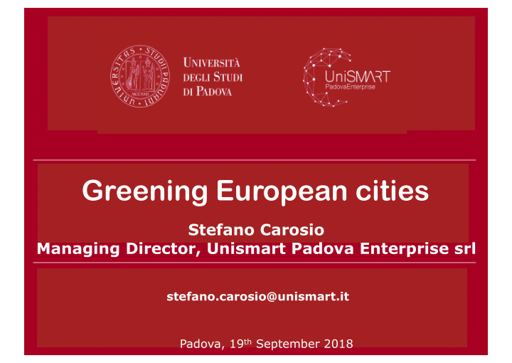 greening european cities