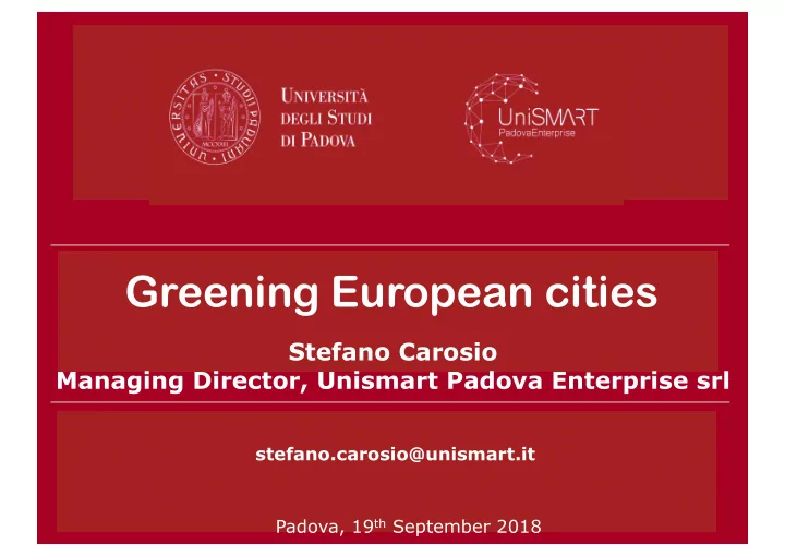 greening european cities