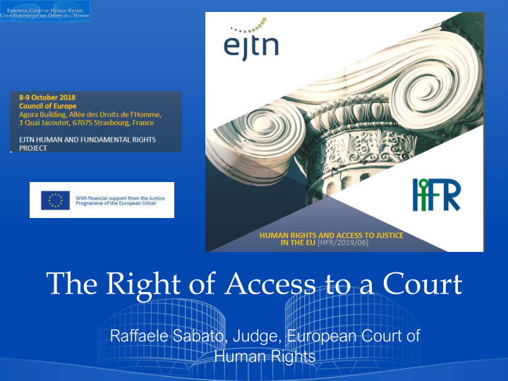 the right of access to a court