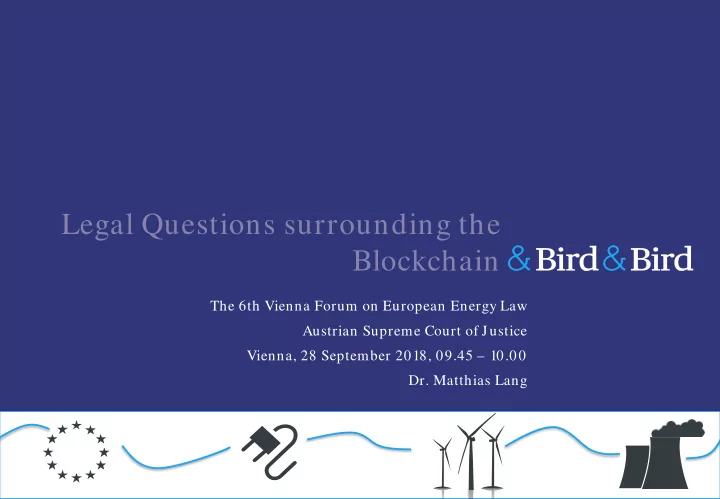 legal questions surrounding the blockchain