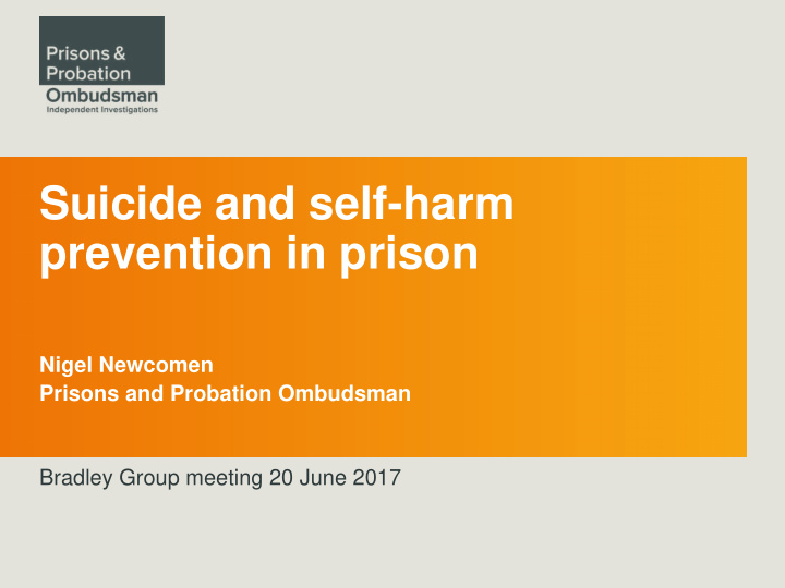 suicide and self harm prevention in prison