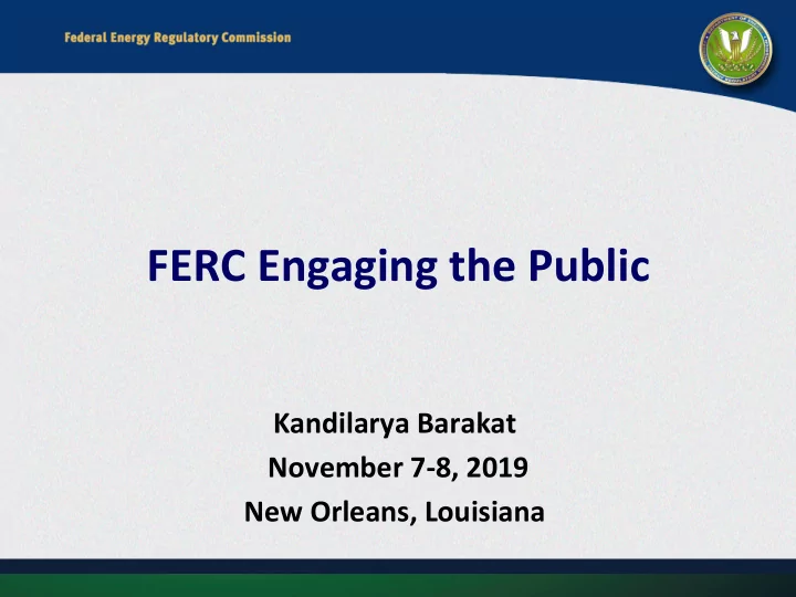 ferc engaging the public