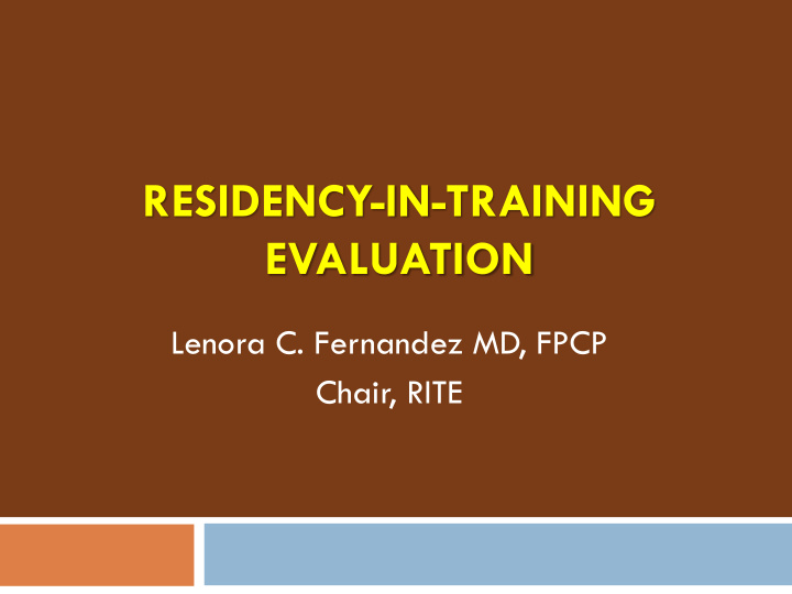 residency in training evaluation