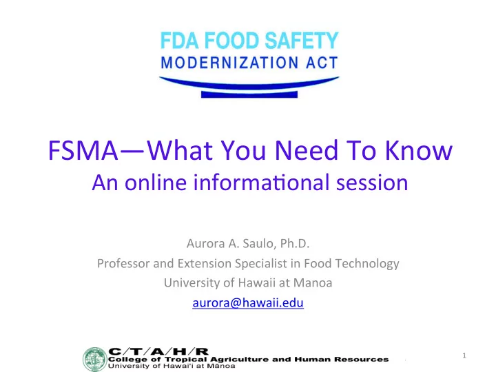 fsma what you need to know