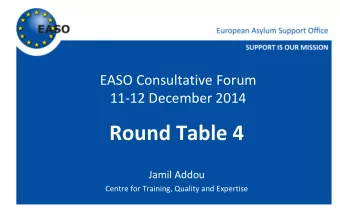 Round Table 4  Jamil Addou  Centre for Training, Quality and Expertise Article 15(c) Qualification