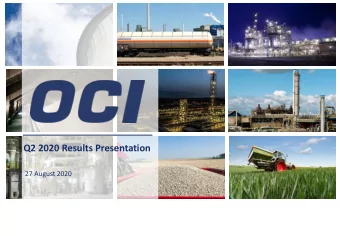 Q2 2020 Results Presentation  27 August 2020  Disclaimer  This presentation