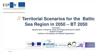1  The BT 2050 project  2  What territorial future for the Baltic Sea Region in 2050?  3/11/2020