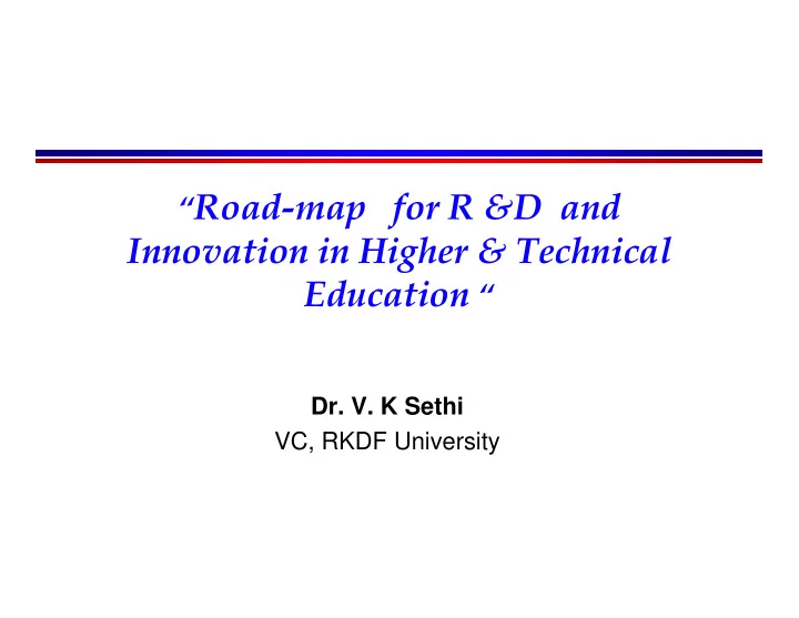 road map for r amp d and road map for r amp d and