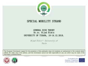 SPECIAL  SPECIAL MOBILITY  MOBILITY STRAND  STRAND  GENERAL  GENERAL RISK  RISK THEORY  THEORY