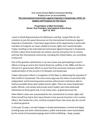 The International Commission against Impunity in Guatemala, CICIG: An  Update and Prospects for the