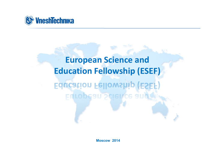 european science and education fellowship esef