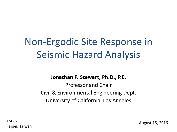 seismic hazard analysis