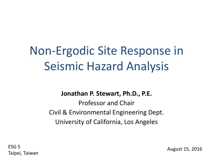 seismic hazard analysis