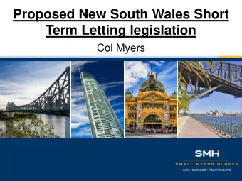 Term Letting legislation  Col Myers  Contents  1.  Policy History  2.  Currently Existing  3.  The