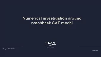 Numerical investigation around  notchback SAE model  Franois DELASSAUX  11/12/2019  Numerical