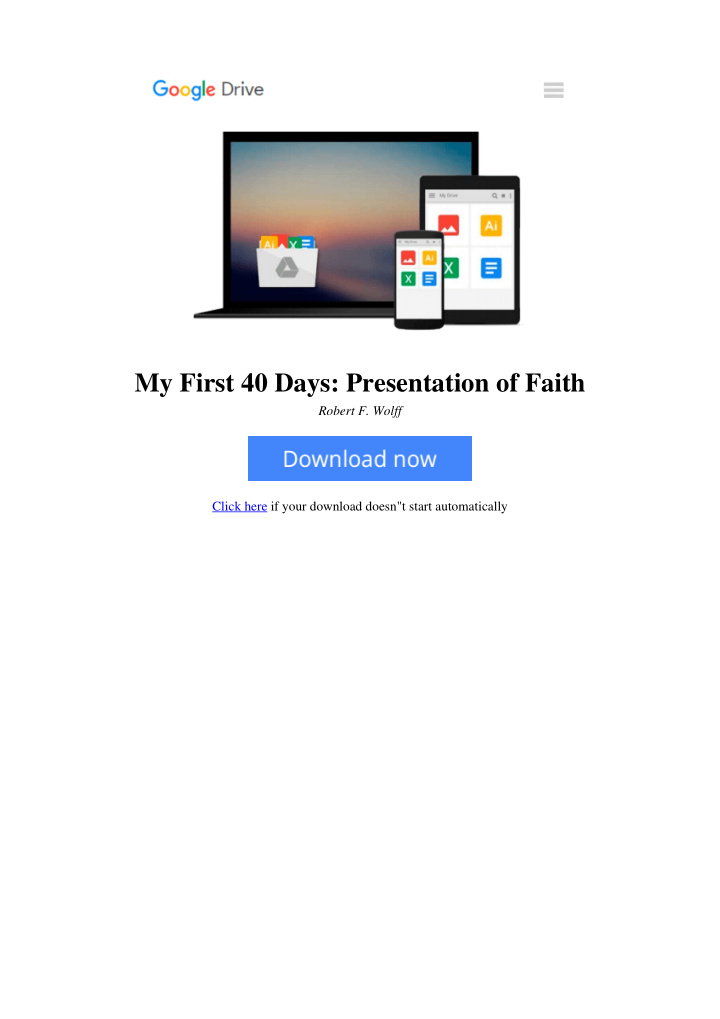 my first 40 days presentation of faith