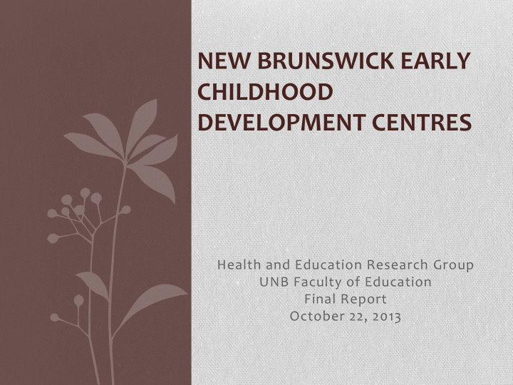 new brunswick early childhood development centres