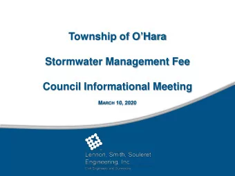 Township of OHara o Second level  Third level  Stormwater Management Fee o Fourth level