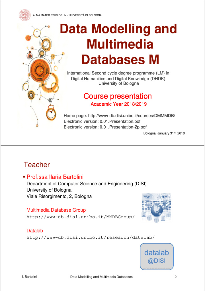 data modelling and multimedia databases m