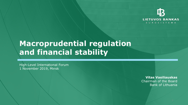 macroprudential regulation and financial stability