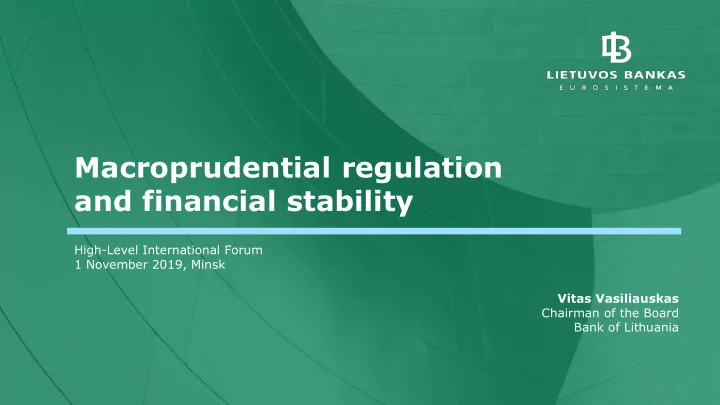 macroprudential regulation and financial stability