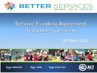 30 March 2016  Over the last 18 months, a number of Territory  Directorates have worked together