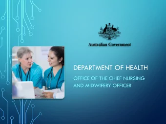 DEPARTMENT OF HEALTH  OFFICE OF THE CHIEF NURSING  AND MIDWIFERY OFFICER  COMMONWEALTH  CNMO