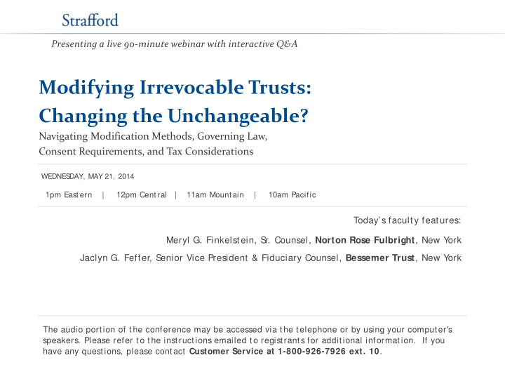 modifying irrevocable trusts changing the unchangeable