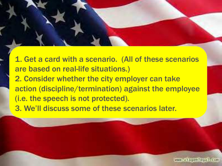 1 get a card with a scenario all of these scenarios are