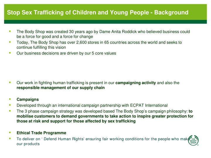 stop sex trafficking of children and young people