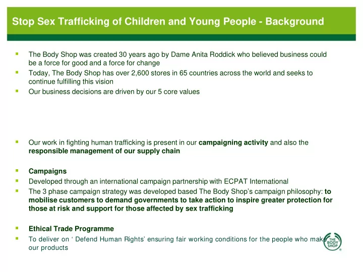 stop sex trafficking of children and young people