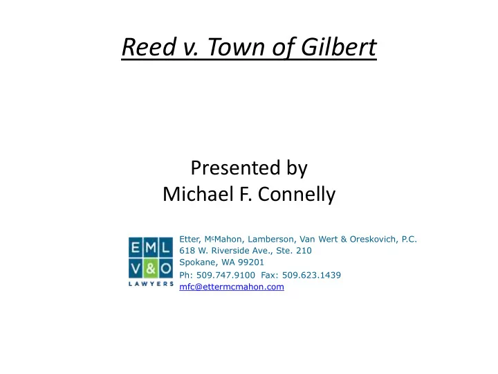 reed v town of gilbert