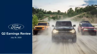 Q2 Earnings Review  July 30, 2020  Information Regarding This Presentation  Forward-Looking