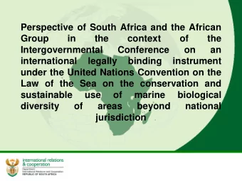 Law of the Sea on the conservation and  sustainable  use  of  marine  biological  diversity  of