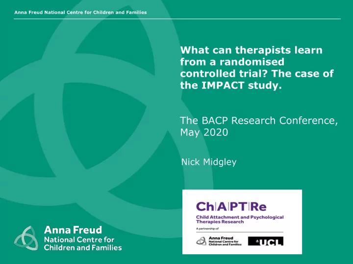 what can therapists learn from a randomised controlled