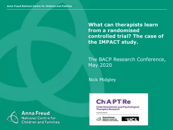 What can therapists learn  from a randomised  controlled trial? The case of  the IMPACT study.  The