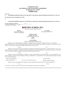 HENRY SCHEIN, INC.  INDEX  Page  PART I.  FINANCIAL INFORMATION  ITEM 1.  Consolidated Financial