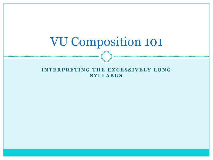 vu composition 101