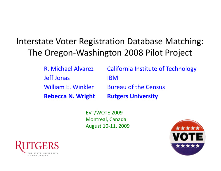 interstate voter registration database matching the