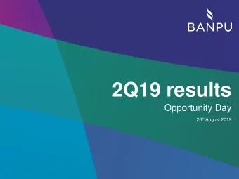 2Q19 results  Opportunity Day 26 th August 2019  2  DISCLAIMER  The information contained in this
