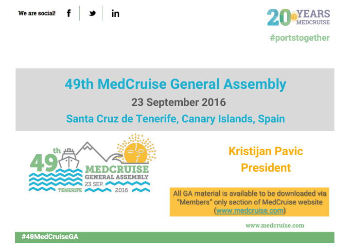 49th medcruise general assembly