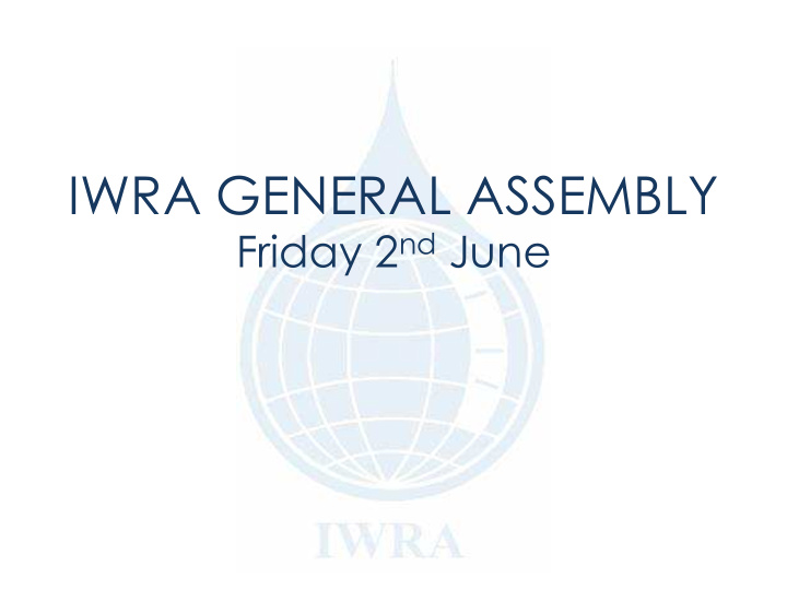 iwra general assembly