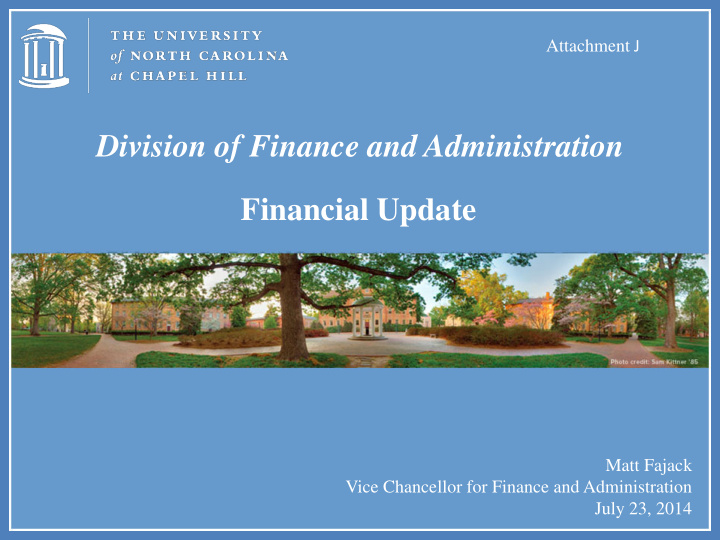 division of finance and administration financial update