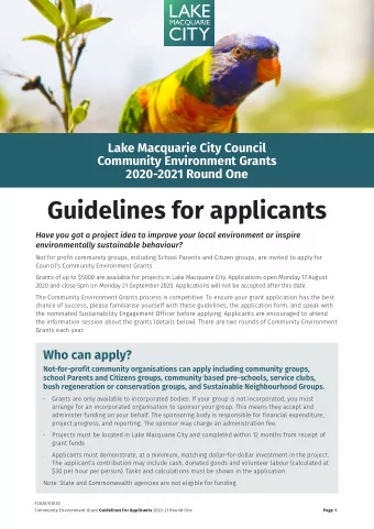Guidelines for applicants  Have you got a project idea to improve your local environment or inspire