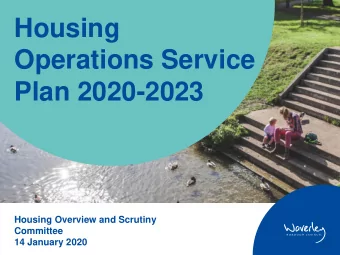 Housing  Operations Service  Plan 2020-2023  Housing Overview and Scrutiny  Committee  14 January