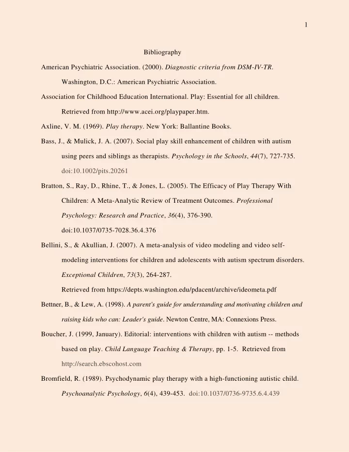 1 bibliography american psychiatric association 2000