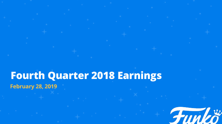 fourth quarter 2018 earnings