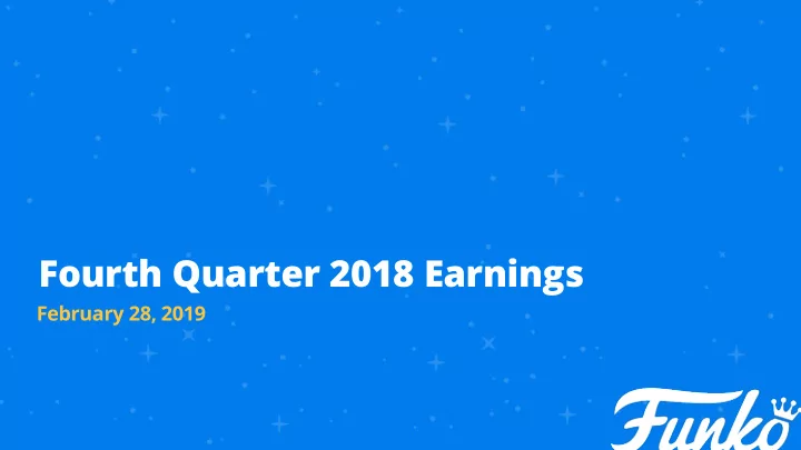 fourth quarter 2018 earnings